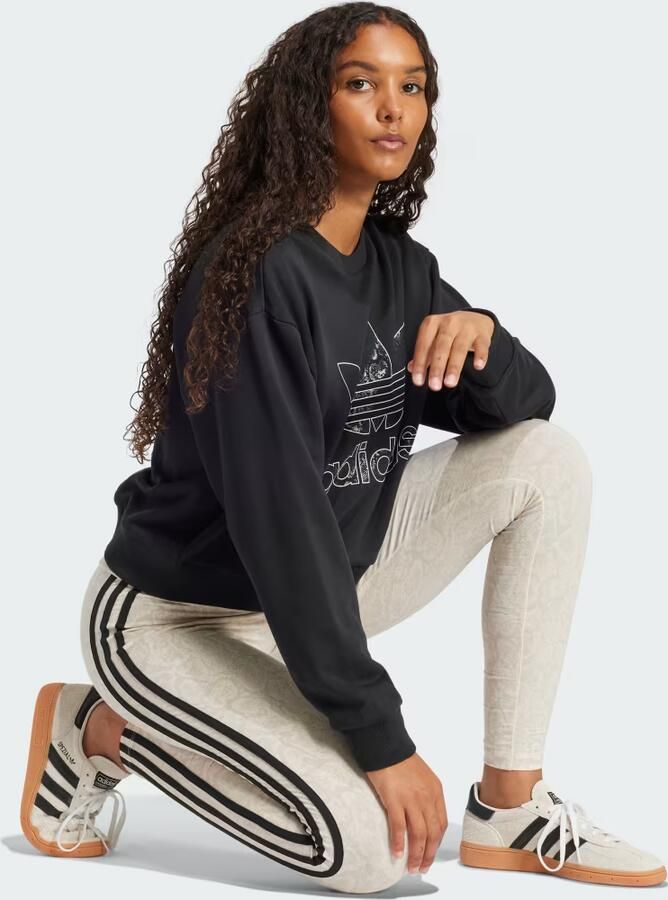 Adidas Originals Snake Infill Crew Sweatshirt Black- Dames Black - Foto 2