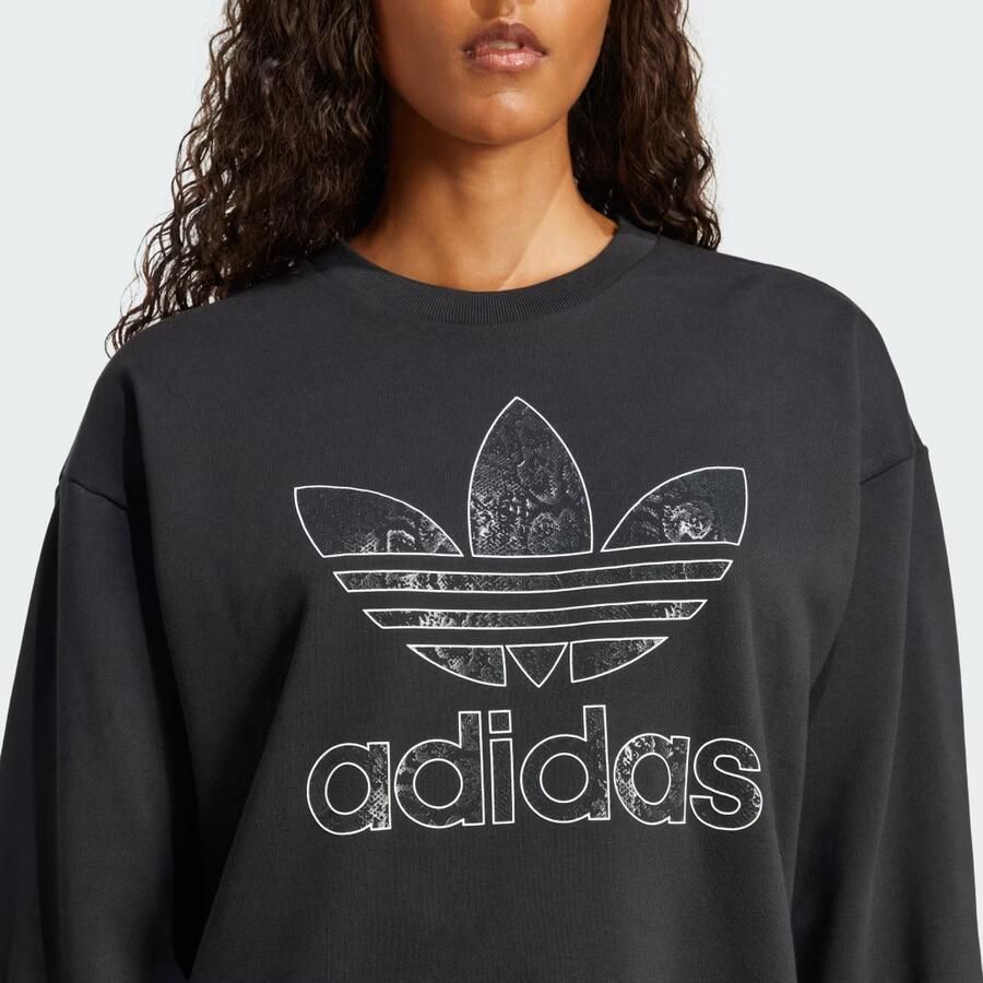 Adidas Originals Snake Infill Crew Sweatshirt Black- Dames Black