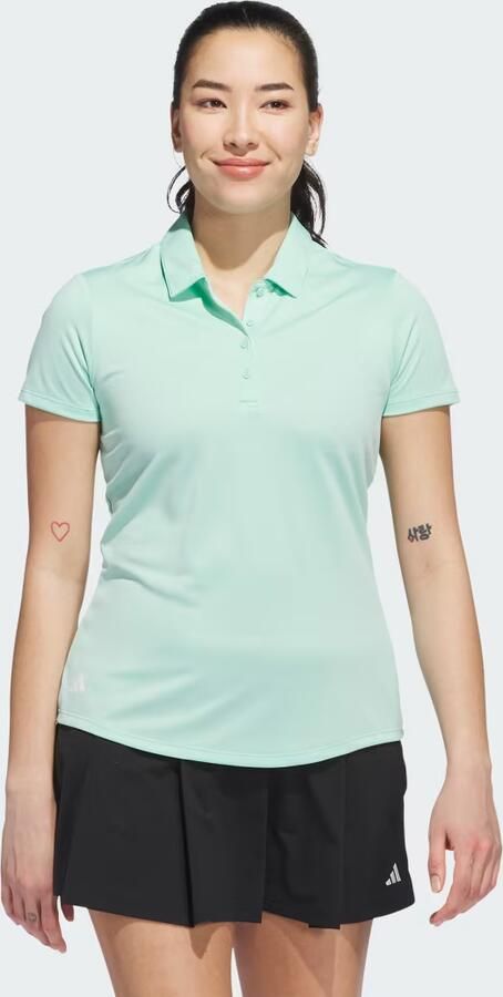 Adidas Solid Performance Poloshirt met Korte Mouwen