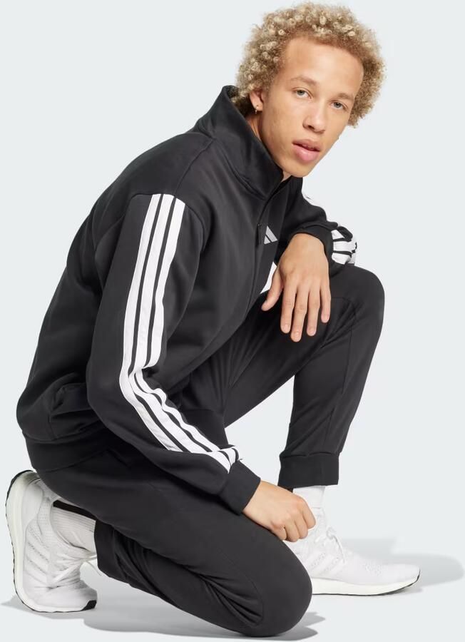 Adidas Sportswear Basic 3-Stripes Fleece Trainingspak Zwart- Heren Zwart