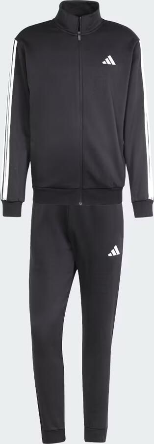 Adidas Sportswear Basic 3-Stripes Fleece Trainingspak Zwart- Heren Zwart - Foto 4
