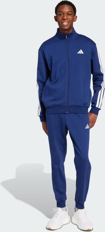 Adidas Sportswear Basic 3-Stripes Fleece Trainingspak Blauw- Heren Blauw - Foto 6