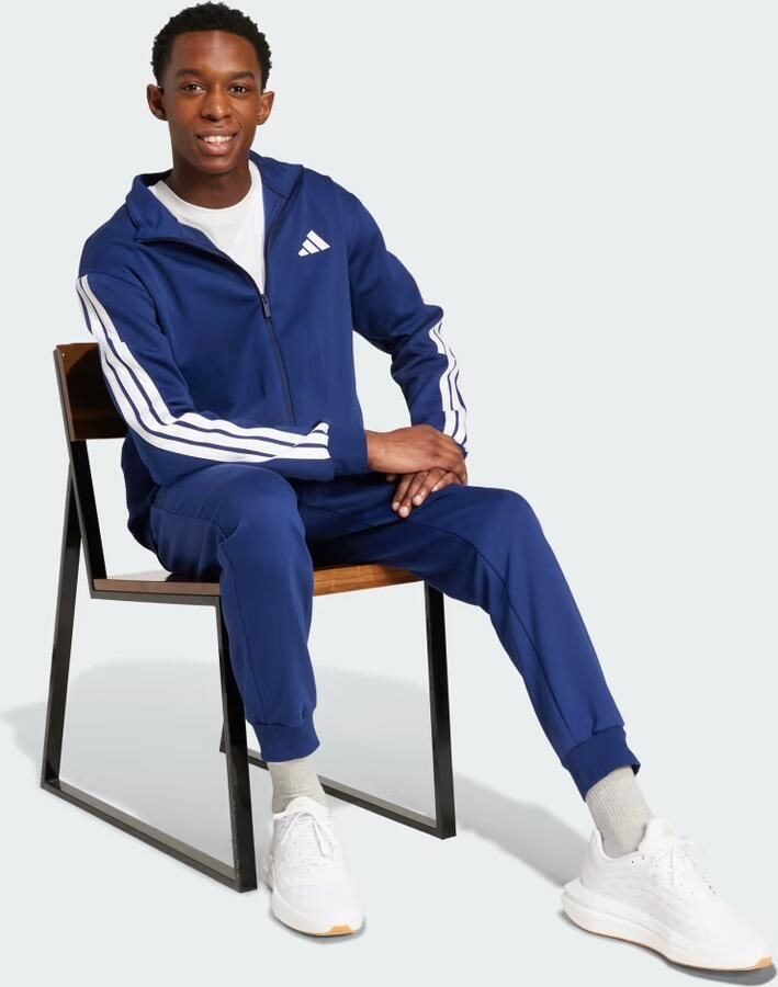 Adidas Sportswear Basic 3-Stripes Fleece Trainingspak Blauw- Heren Blauw