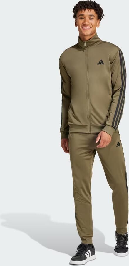 Adidas Sportswear Basic 3-Stripes Tricot Trainingspak Groen- Heren Groen - Foto 6