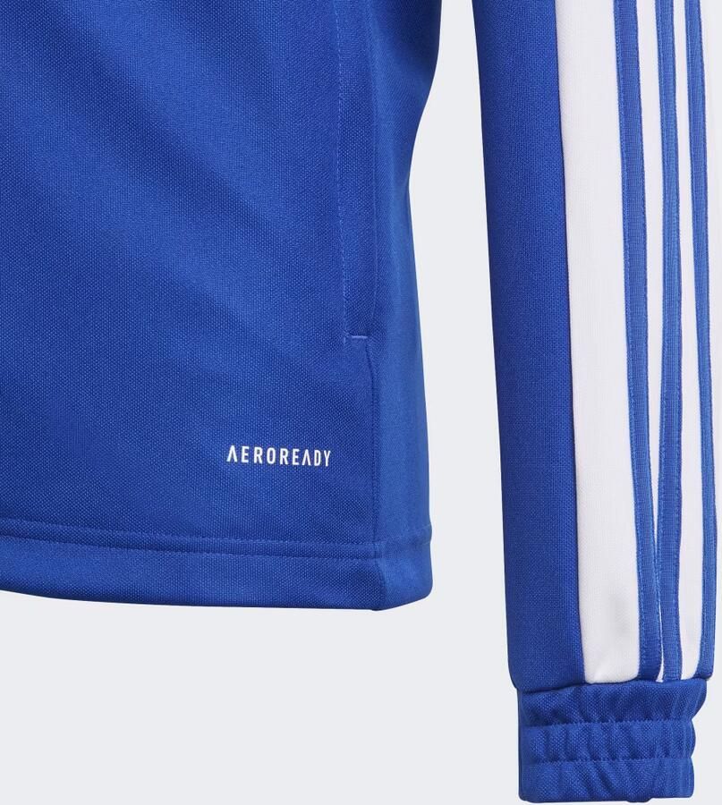 Adidas Perfor ce Junior sportvest Squadra 21 blauw wit Polyester Opstaande kraag 140