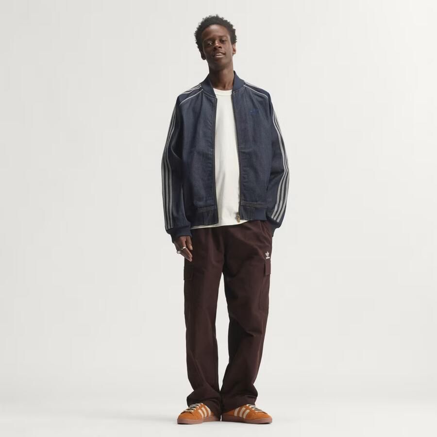 Adidas Originals Loose fit jeansjack van puur katoen met gestikt logo
