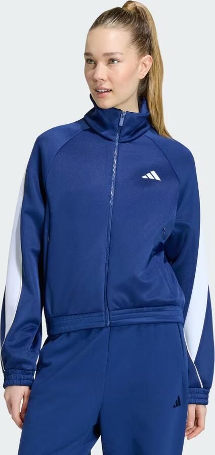 Adidas Sportswear loose fit trainingsjack van katoenmix met logoprint - Foto 3