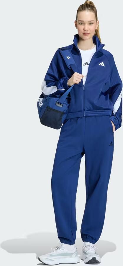 Adidas Sportswear loose fit trainingsjack van katoenmix met logoprint - Foto 6