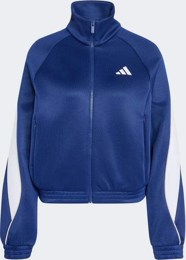Adidas Sportswear loose fit trainingsjack van katoenmix met logoprint - Foto 4