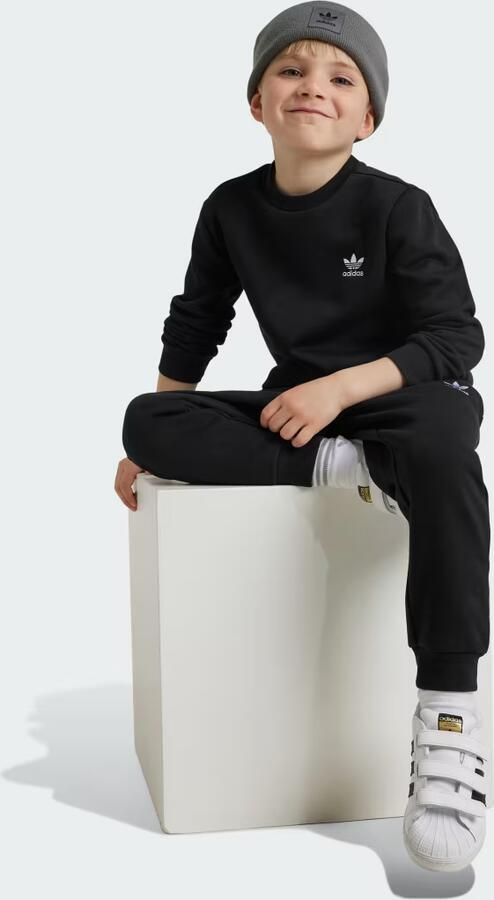 Adidas Originals Trefoil Essential Crew Tracksuit Children Zwart Kind Zwart - Foto 3