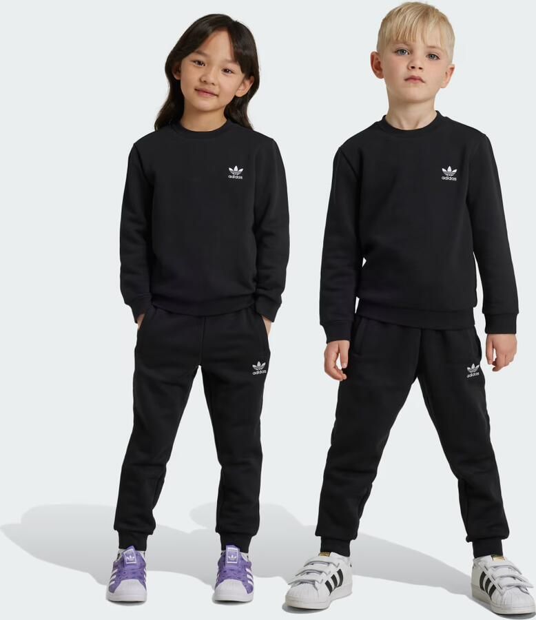Adidas Originals Trefoil Essential Crew Tracksuit Children Zwart Kind Zwart - Foto 2