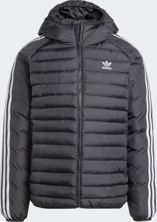 Adidas Originals Zwarte Puff Hooded Jas Black Heren