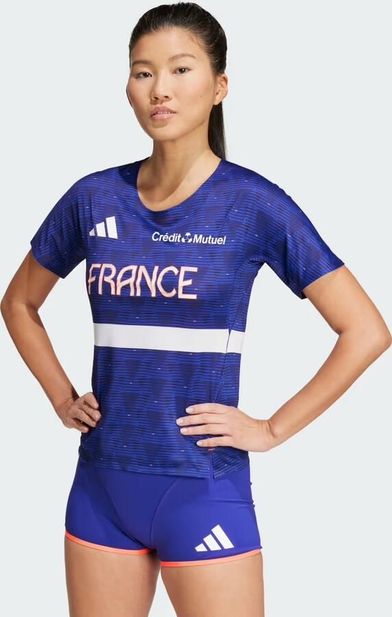 Adidas Team France Running T-Shirt Semi Lucid Blue- Dames Semi Lucid Blue - Foto 6