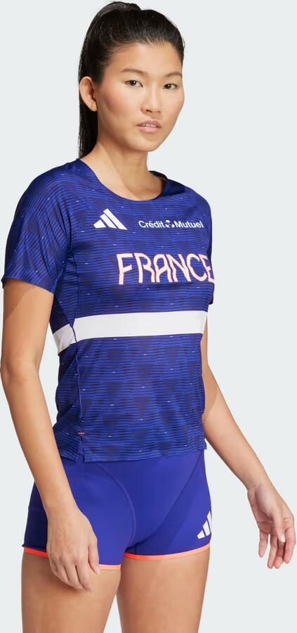 Adidas Team France Running T-Shirt Semi Lucid Blue- Dames Semi Lucid Blue - Foto 4