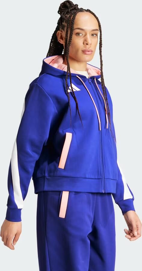 Adidas Team France Hoodie Semi Lucid Blue- Dames Semi Lucid Blue - Foto 4