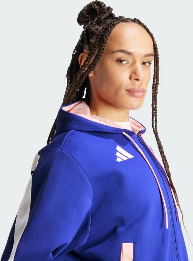 Adidas Team France Hoodie Semi Lucid Blue- Dames Semi Lucid Blue - Foto 2