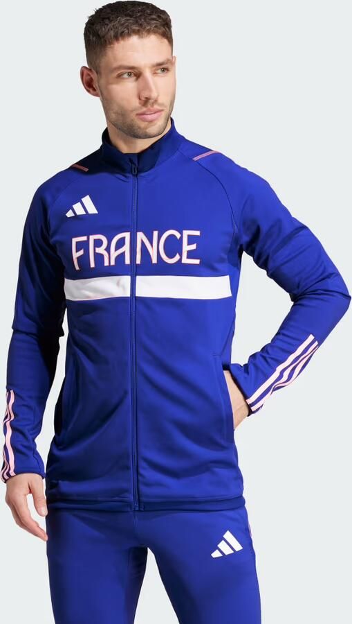 Adidas Team France Track Top Semi Lucid Blue- Heren Semi Lucid Blue - Foto 6