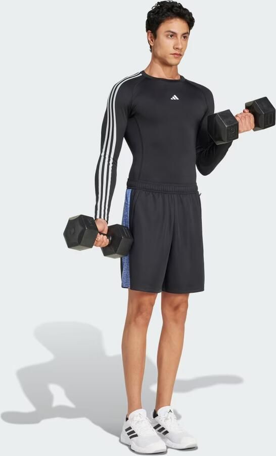 Adidas TECHFIT Compression Training 3-Stripes Longsleeve Zwart- Heren Zwart - Foto 5