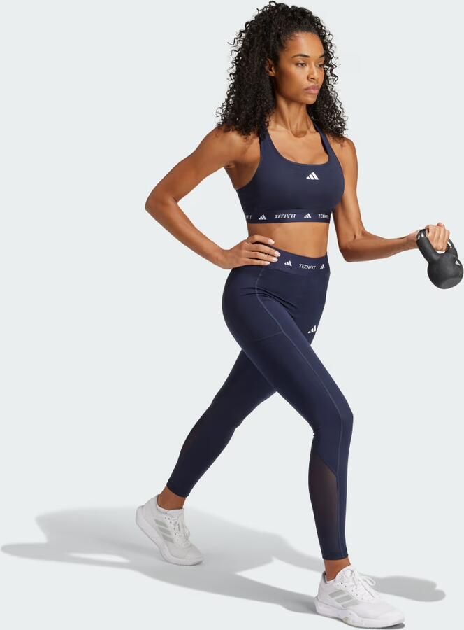 Adidas TECHFIT Stash Pocket Full-Length Legging Blauw- Dames Blauw - Foto 4