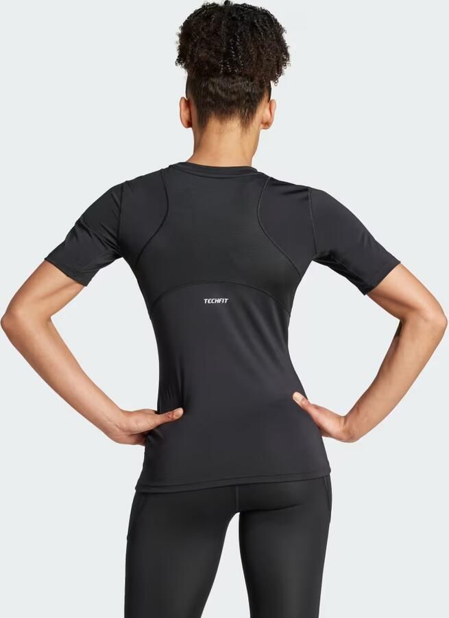 Adidas TECHFIT Training T-shirt Zwart- Dames Zwart - Foto 3