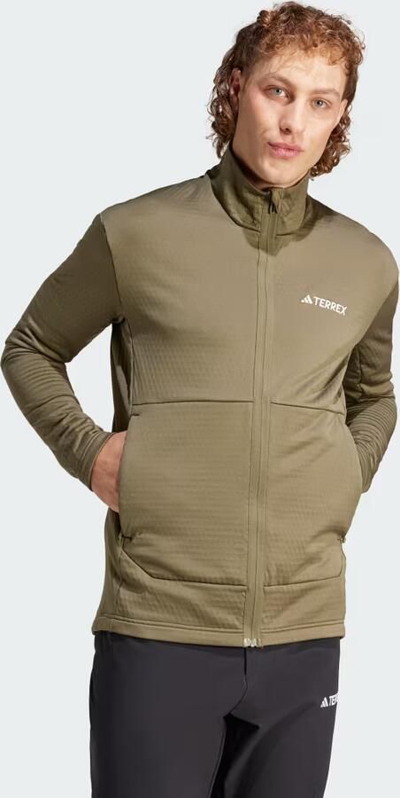 Adidas Licht Fleece Volledige Rits Terrex Jas Green Heren - Foto 6