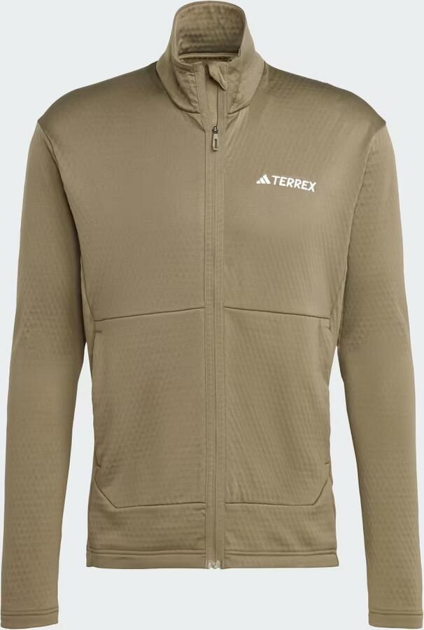 Adidas Licht Fleece Volledige Rits Terrex Jas Green Heren - Foto 3