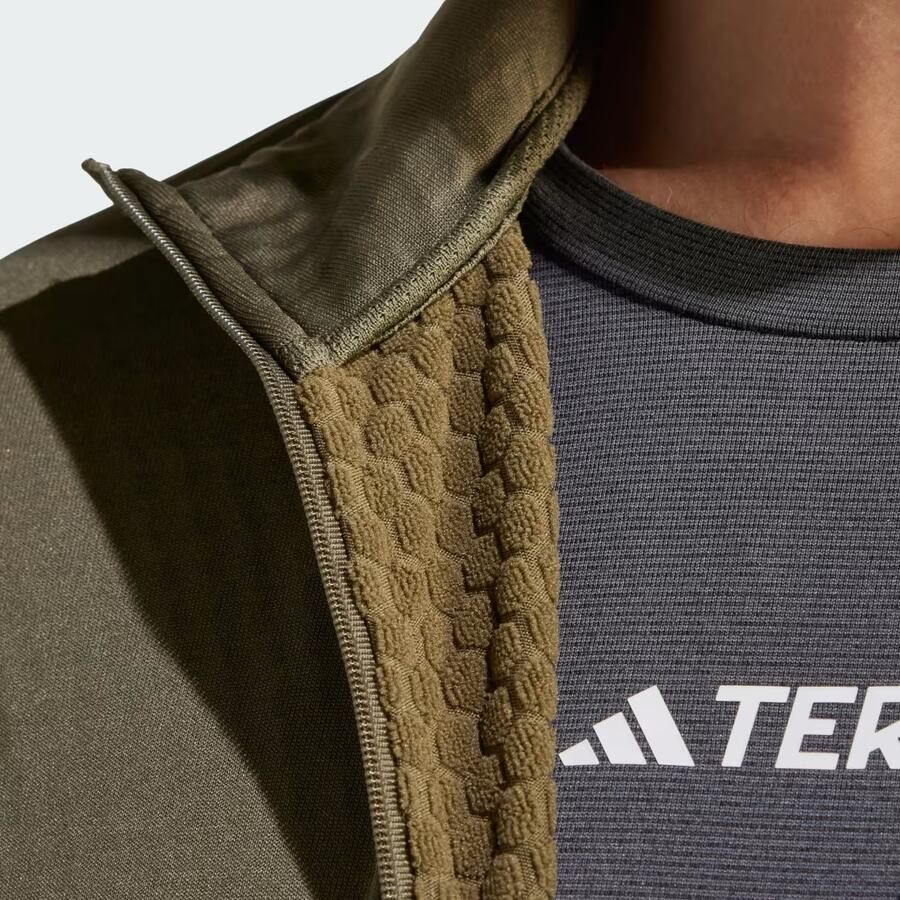 Adidas Licht Fleece Volledige Rits Terrex Jas Green Heren - Foto 1