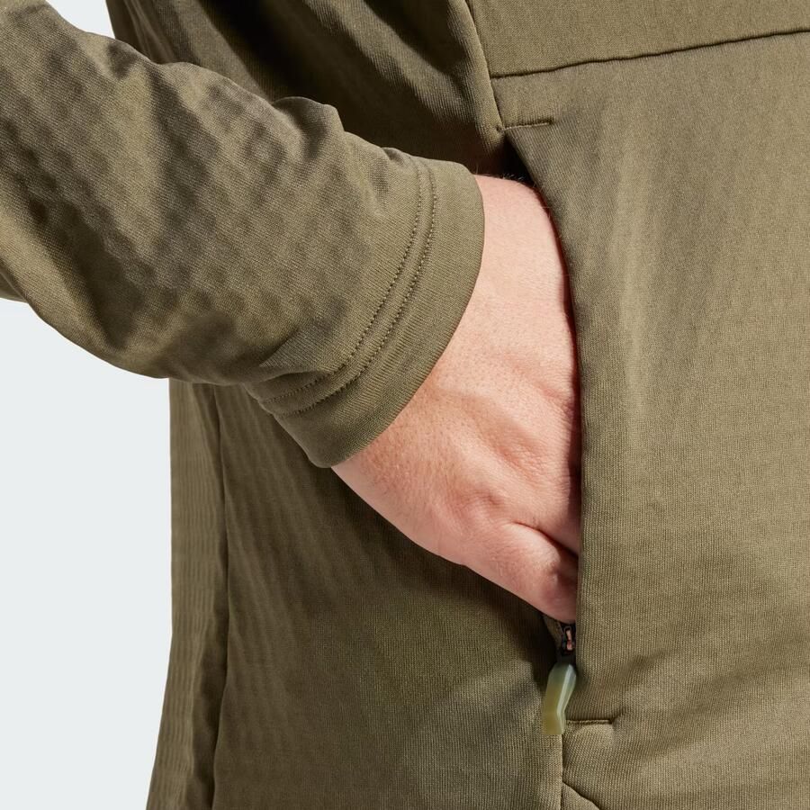 Adidas Licht Fleece Volledige Rits Terrex Jas Green Heren - Foto 2