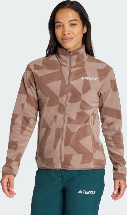 Adidas Terrex Multi Bedrukt Fleece Jack met Lange Ritssluiting