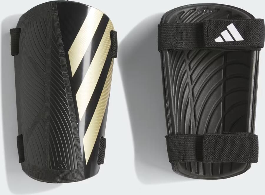 Adidas Zwart-Goud Elastische Scheenbeschermers Fitness Black Unisex