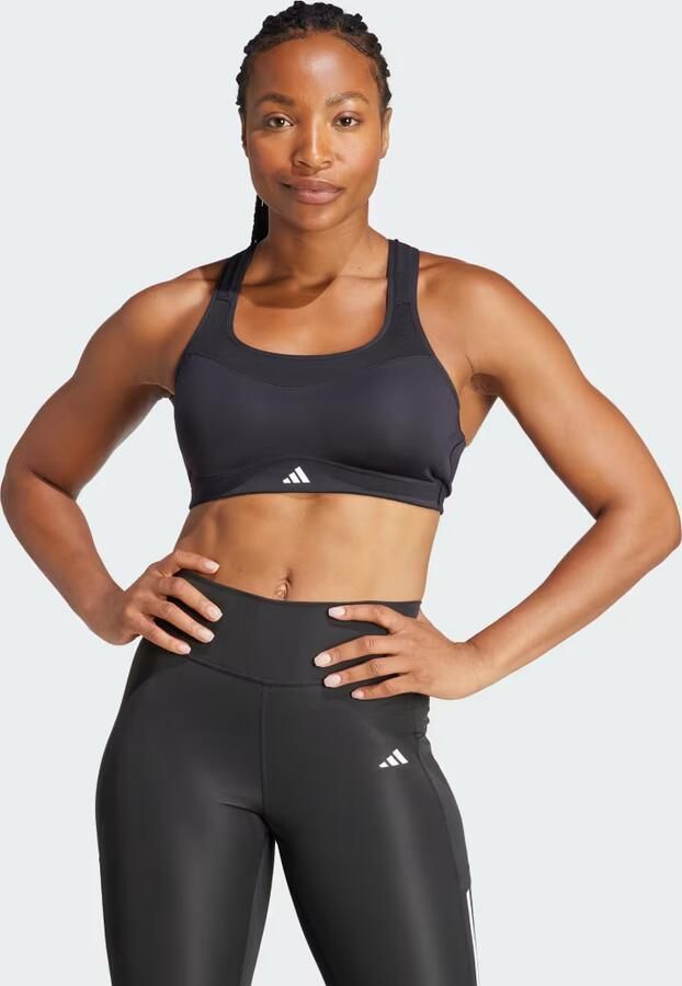 Adidas Zwarte sportbeha met hoge ondersteuning Black Dames - Foto 5