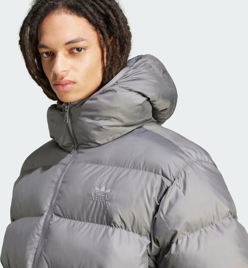 Adidas Tonal Puffer Capuchonjack Grijs- Heren Grijs - Foto 2