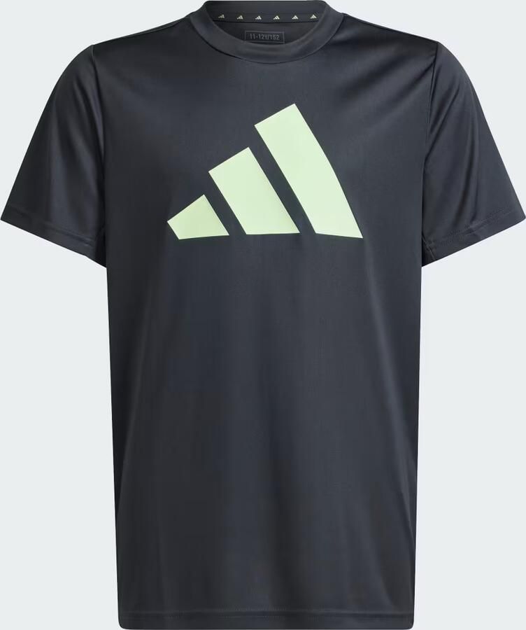 Adidas Sportswear sportshirt zwart lichtgroen Sport t-shirt Polyester Ronde hals 128