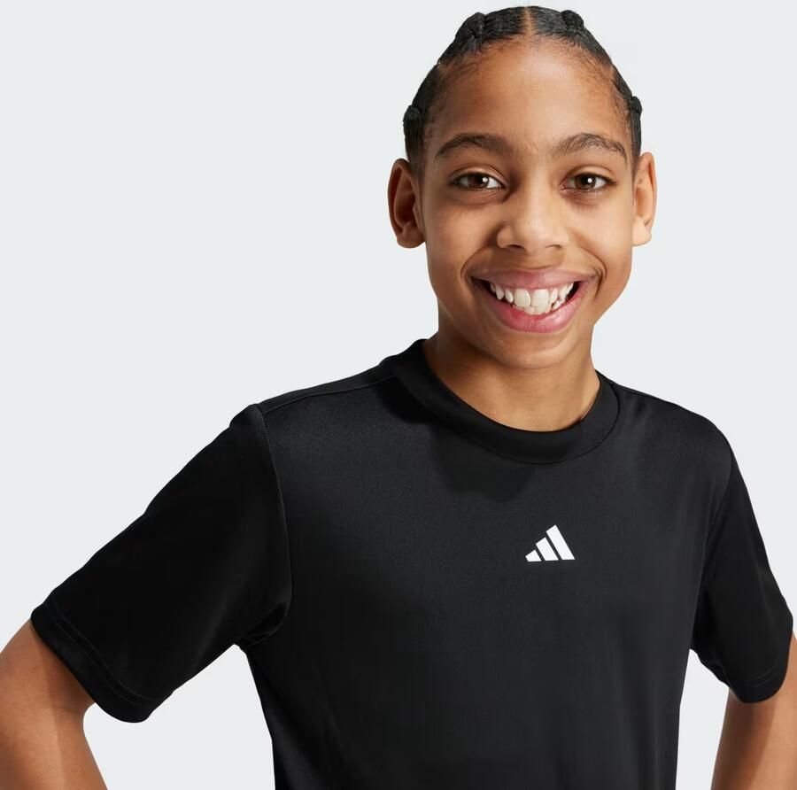 Adidas Sportswear Junior voetbalshirt training zwart wit Sport t-shirt Polyester Ronde hals 152 - Foto 3