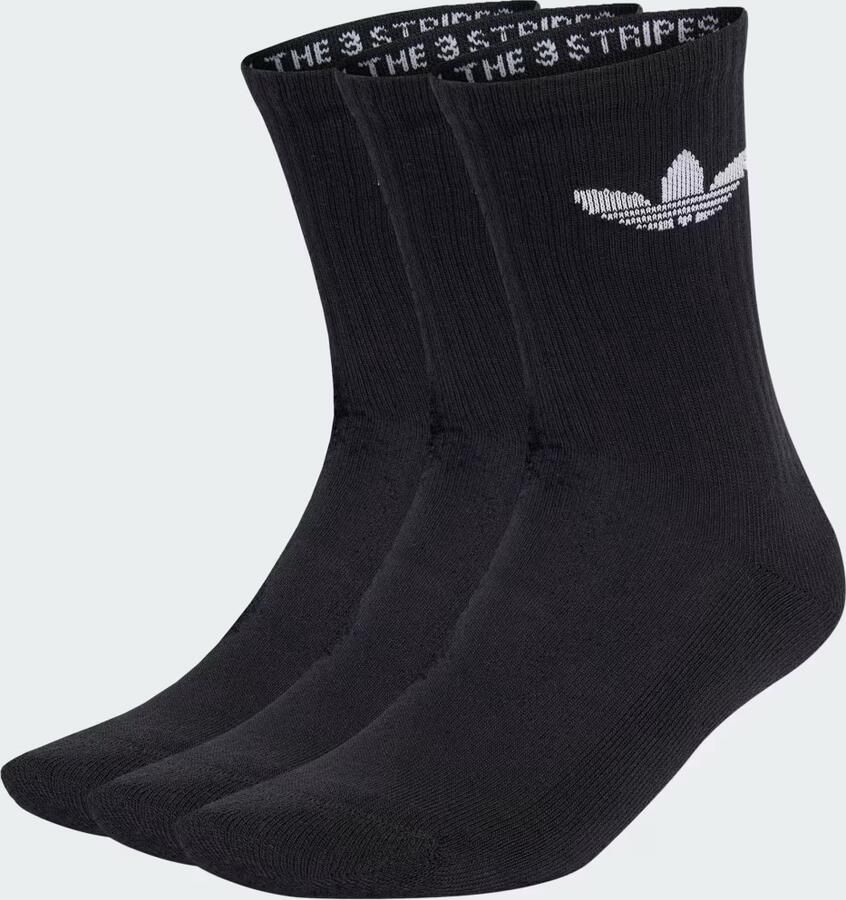Adidas Originals 3 PACK Trefoil Cushion Crew Socken Unisex Sokken zwart Maat 43-45 Kleding - Foto 3