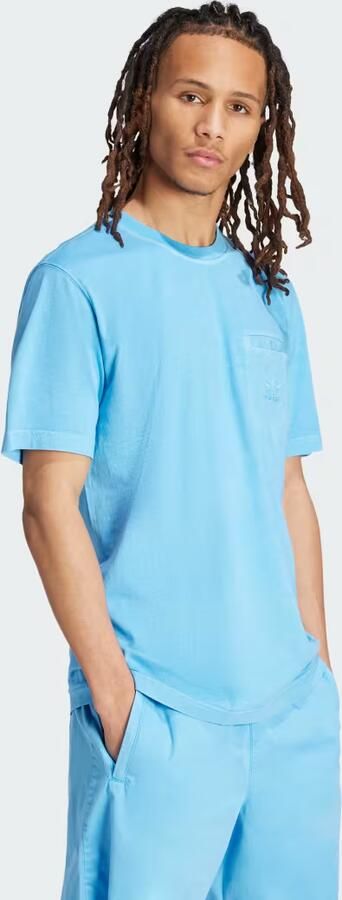 Adidas Trefoil Essentials + Dye Pocket T-shirt Blauw- Heren Blauw - Foto 6