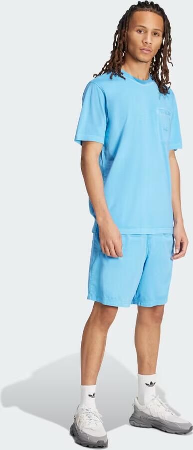 Adidas Trefoil Essentials + Dye Pocket T-shirt Blauw- Heren Blauw - Foto 5