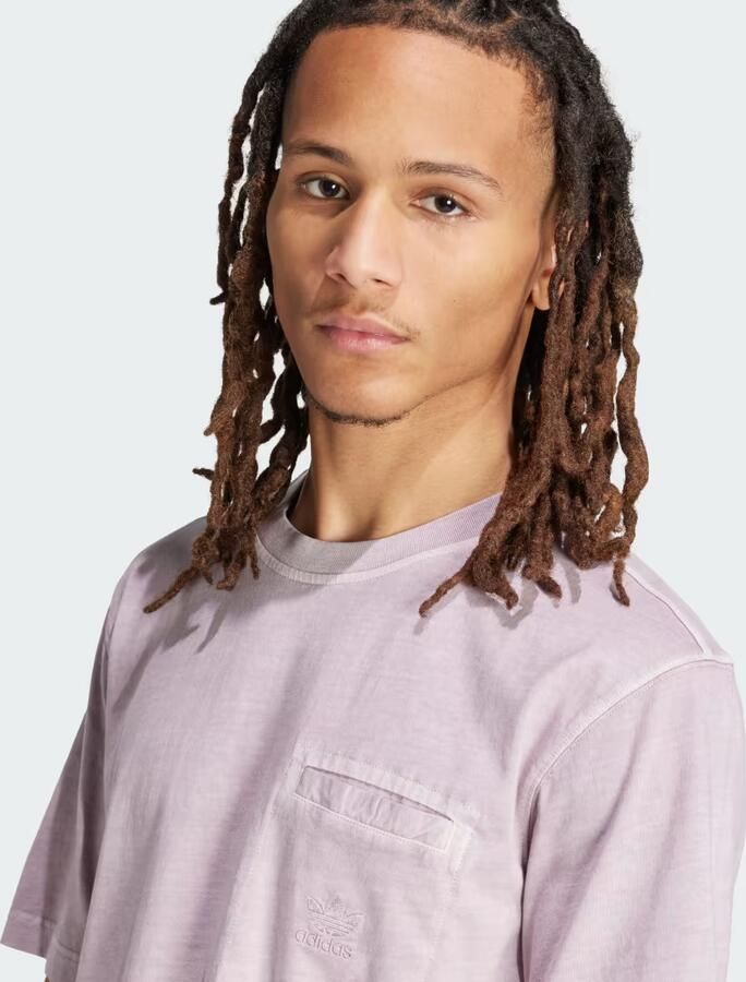 Adidas Trefoil Essentials + Dye Pocket T-shirt Paars- Heren Paars - Foto 3