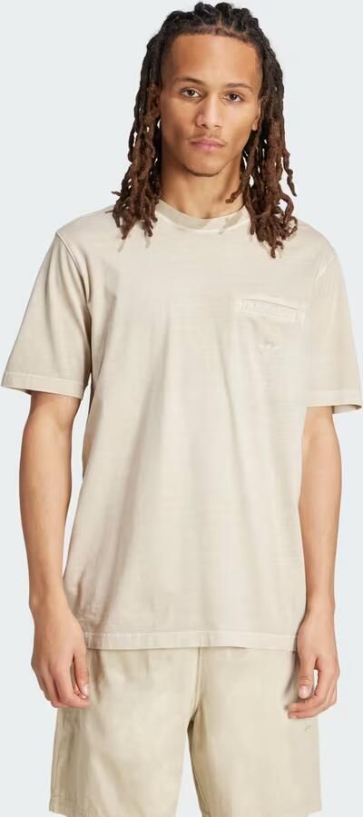 Adidas Trefoil Essentials + Dye Pocket T-shirt Beige- Heren Beige - Foto 6