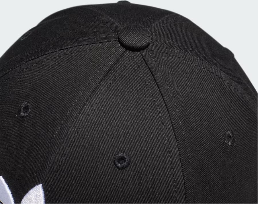 Adidas Originals Zwarte Katoenen Baseballpet met Oversized Trefoil Logo Black Unisex - Foto 3