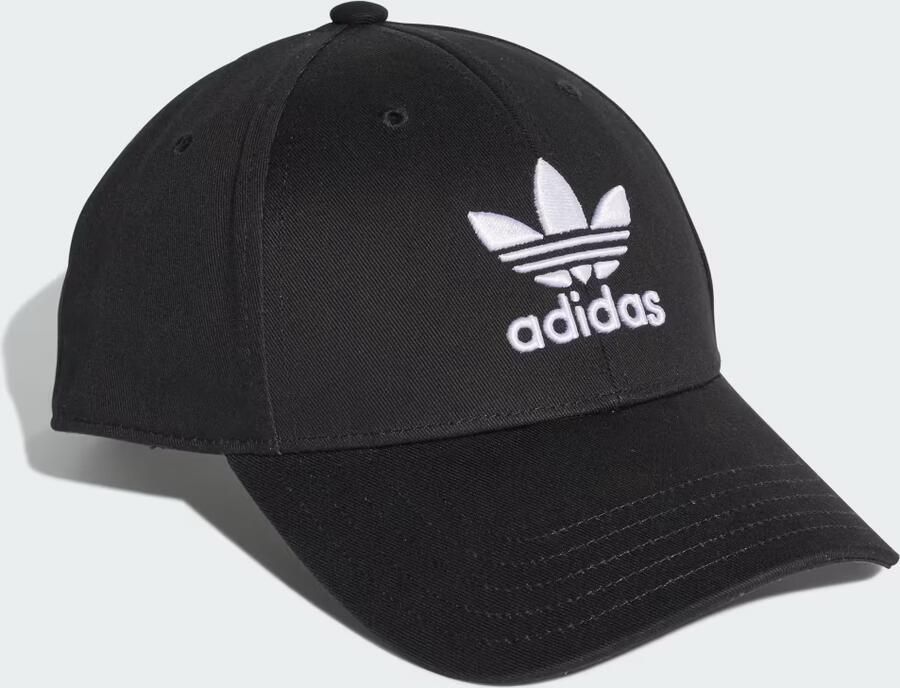 Adidas Originals Zwarte Katoenen Baseballpet met Oversized Trefoil Logo Black Unisex - Foto 5