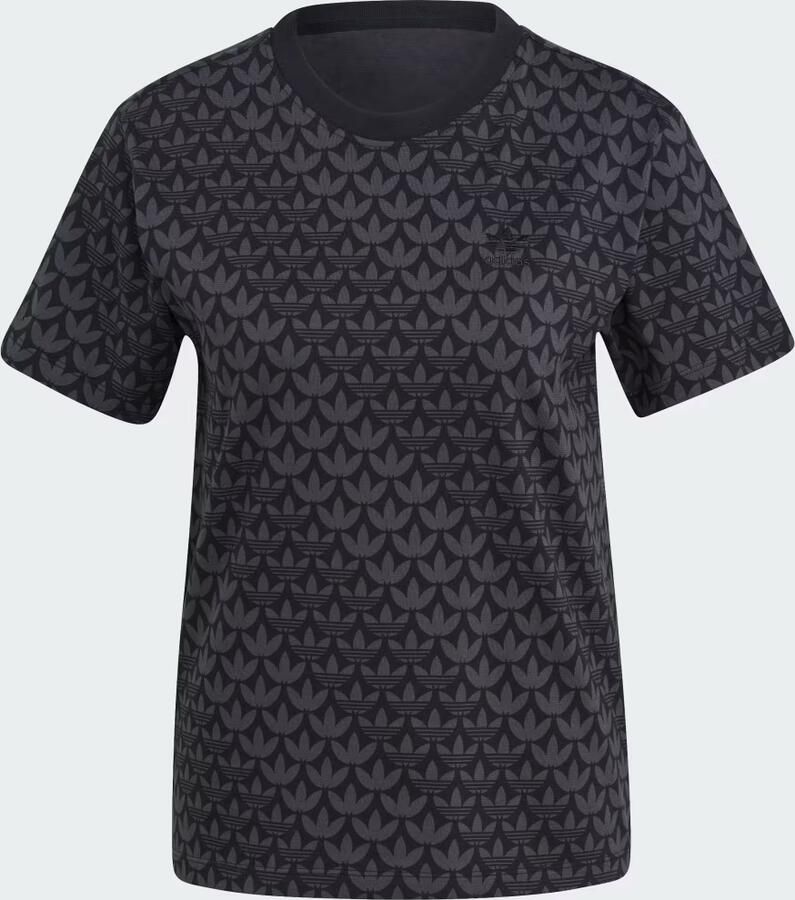 Adidas Originals Zwarte T-shirts en Polos met Monogram Print Black Dames