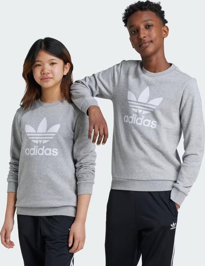 Adidas Originals sweater grijs melange Trui Katoen Ronde hals 158
