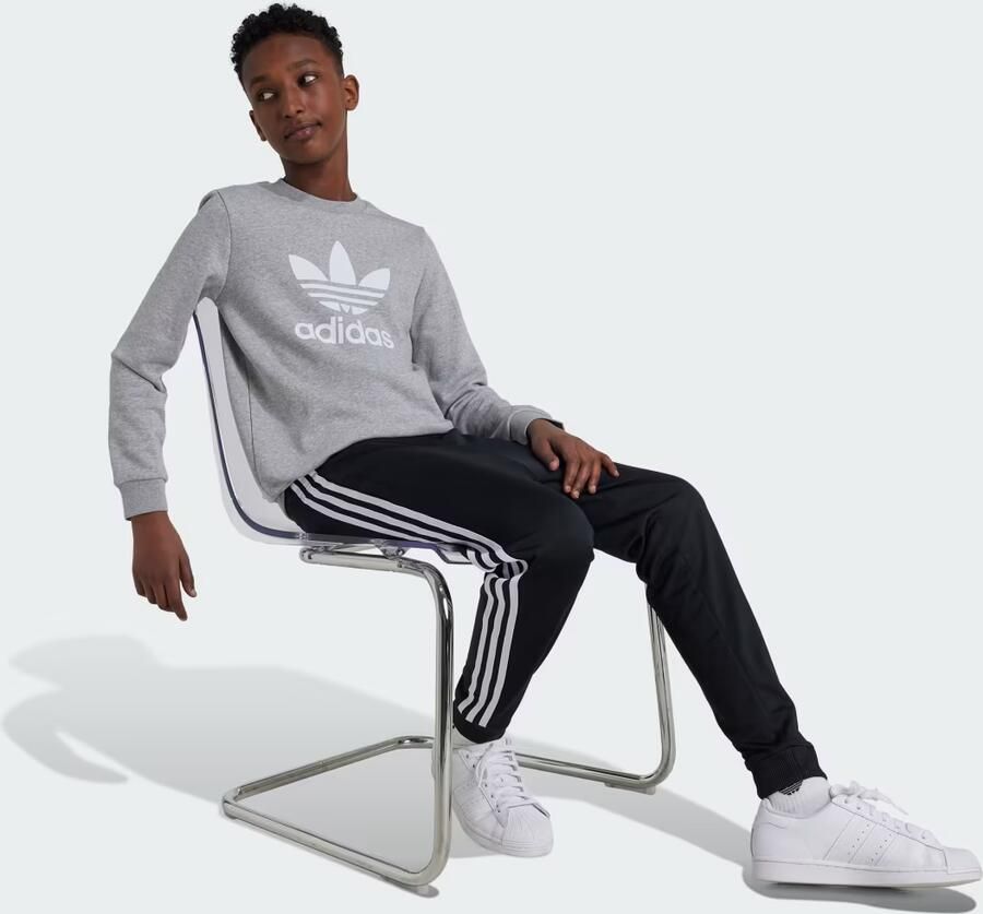 Adidas Originals sweater grijs melange Trui Katoen Ronde hals 158 - Foto 2