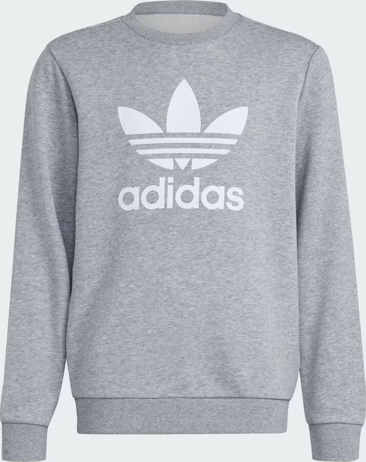 Adidas Originals sweater grijs melange Trui Katoen Ronde hals 158 - Foto 3