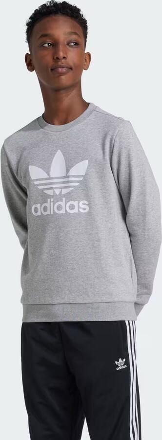 Adidas Originals sweater grijs melange Trui Katoen Ronde hals 158 - Foto 5