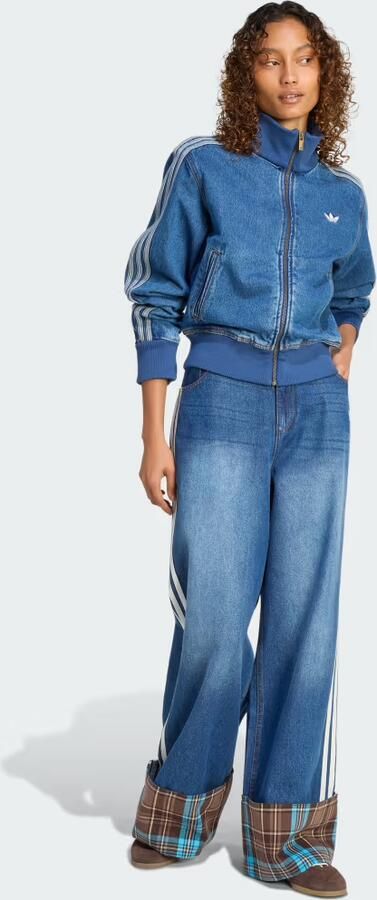 Adidas VINTAGE JEANS MET WIJDE PIJPEN EN GERUITE NAAD - Foto 5