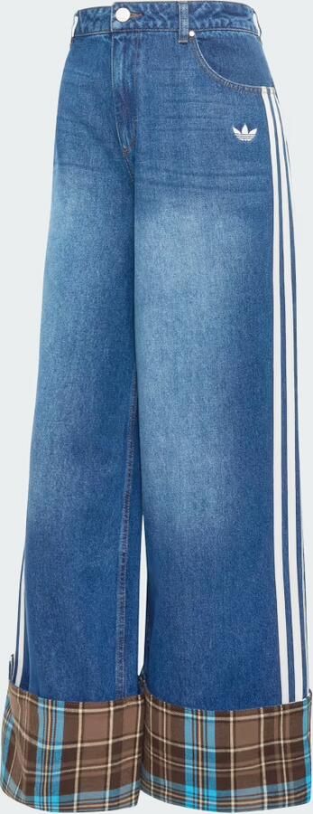 Adidas VINTAGE JEANS MET WIJDE PIJPEN EN GERUITE NAAD - Foto 6
