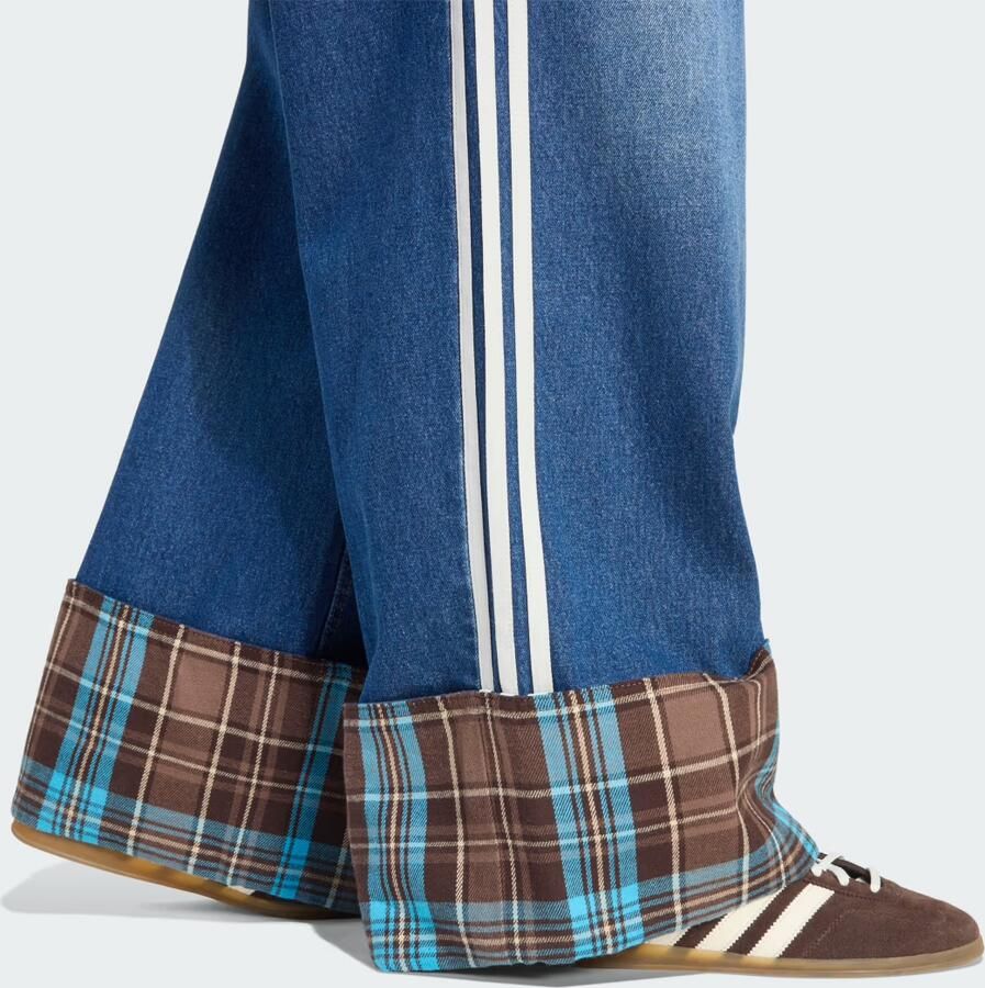 Adidas VINTAGE JEANS MET WIJDE PIJPEN EN GERUITE NAAD - Foto 2
