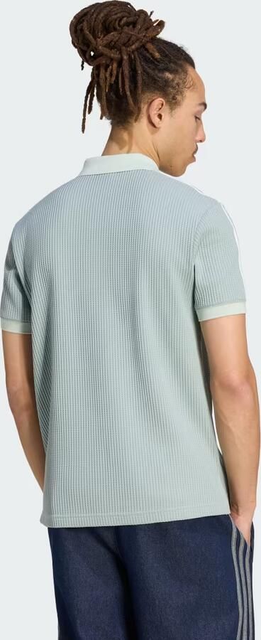 Adidas Originals 3-Stripes Waffle Knit Polo Shirt Groen- Heren Groen - Foto 7